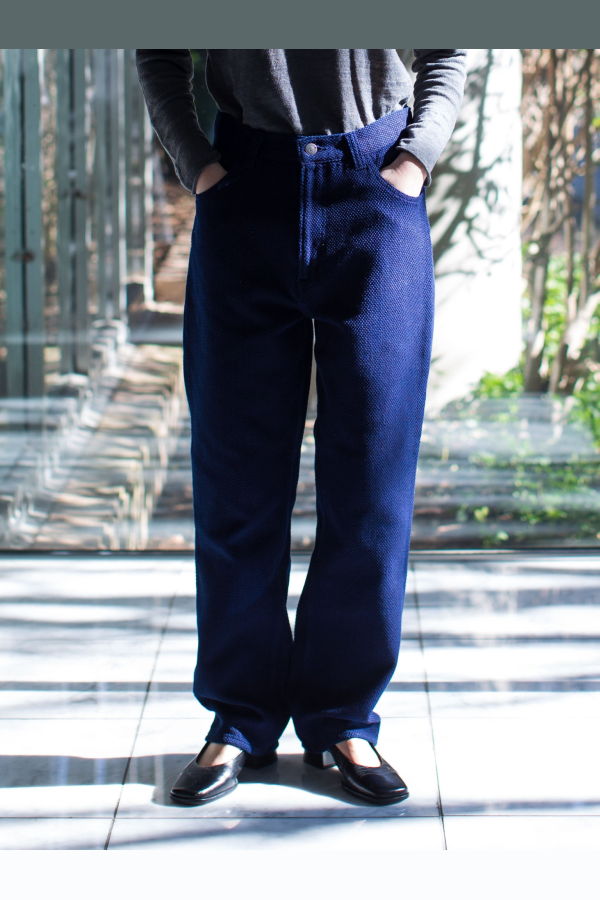 Blue Blue Japan Woven Pure Indigo Light Sashiko 5 Pocket Pants