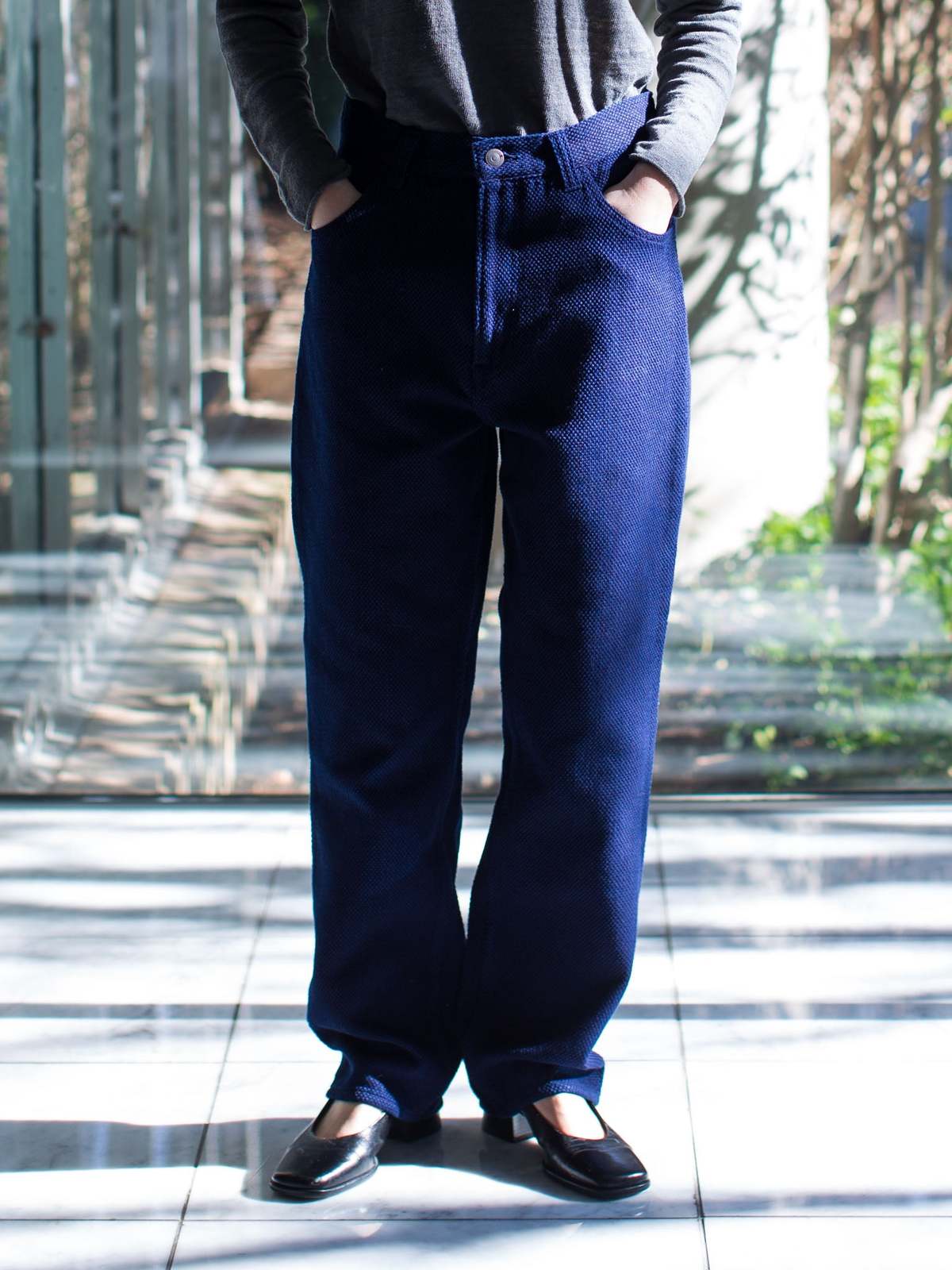 Blue Blue Japan Woven Pure Indigo Light Sashiko 5 Pocket Pants - Image 1 of 10