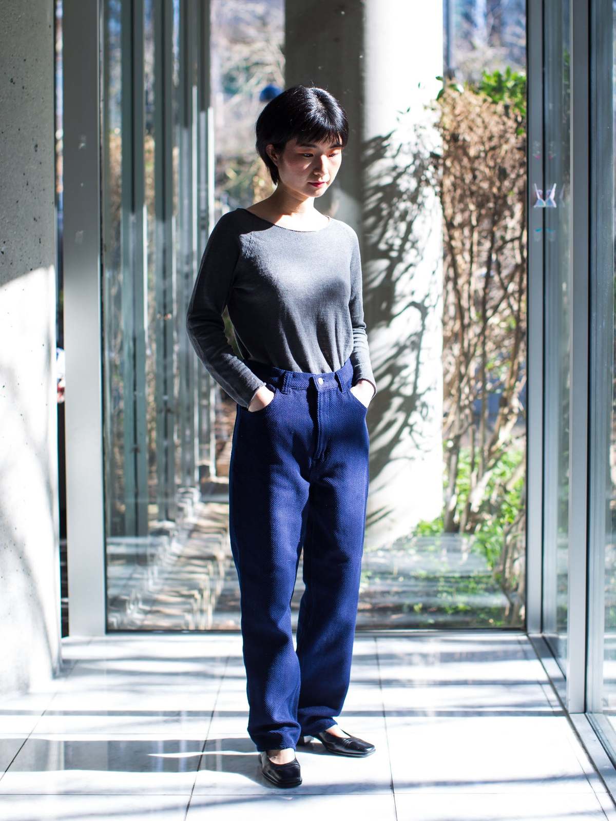 Blue Blue Japan Woven Pure Indigo Light Sashiko 5 Pocket Pants - Image 3 of 10