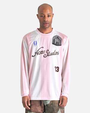 Acne Studios Logo Print Jersey T Shirt - Pink/White | Garmentory