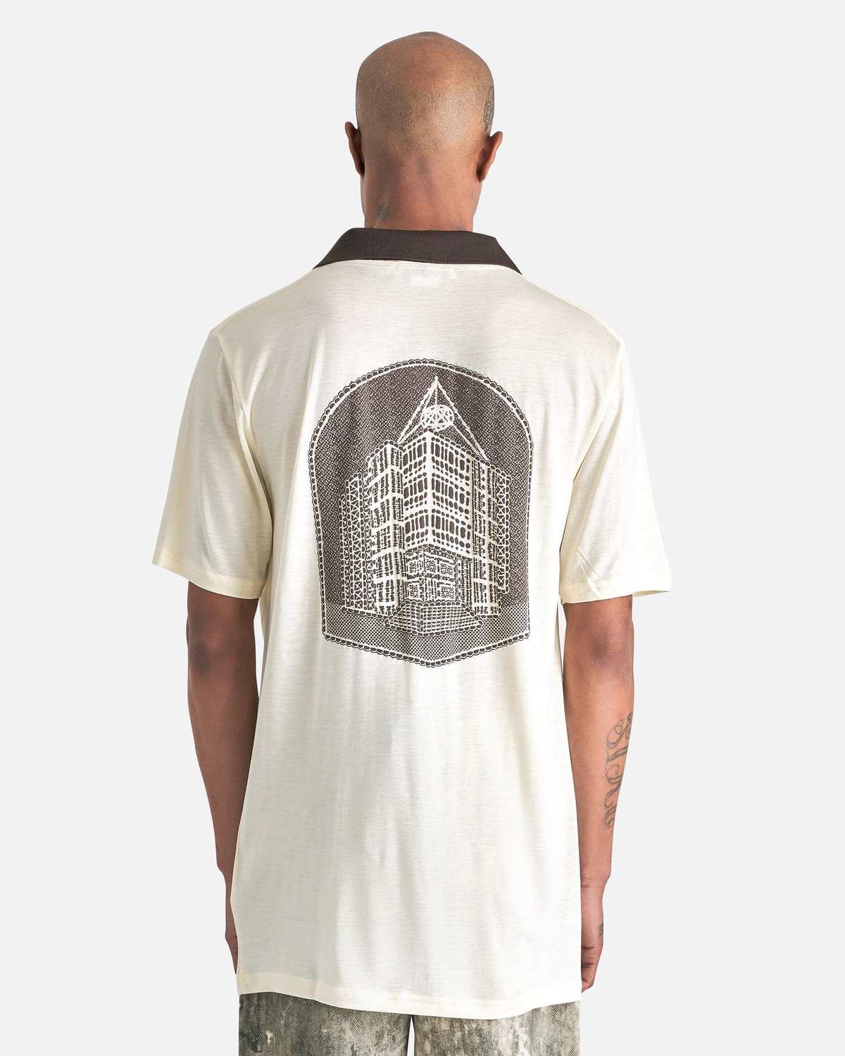 Acne Studios Logo Print V-Neck T-Shirt - Ivory White