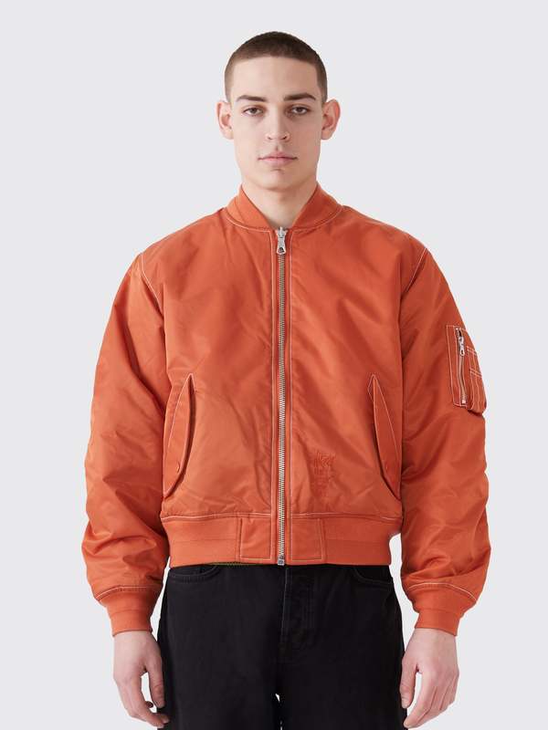 Stussy Built Bomber Jacket - Brick | Garmentory Stussy Built Bomber Jacket - Brick | Garmentory