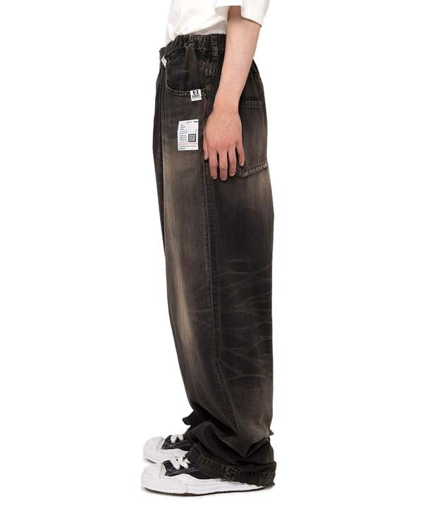 Mihara Yasuhiro Light Denim Wide Pants - Black | Garmentory