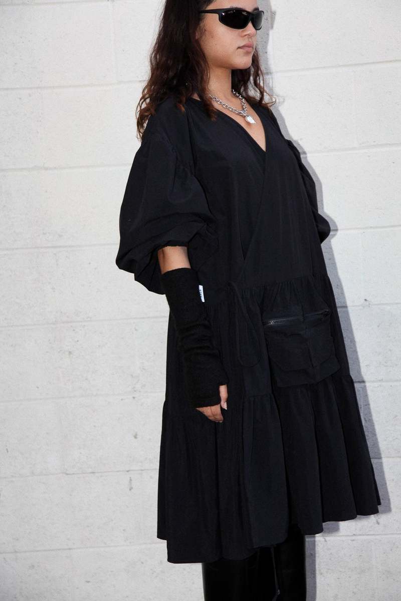 KkCo 〈Utility Wrap Dress 〉 Utility Wrap Dress in Black – KkCo