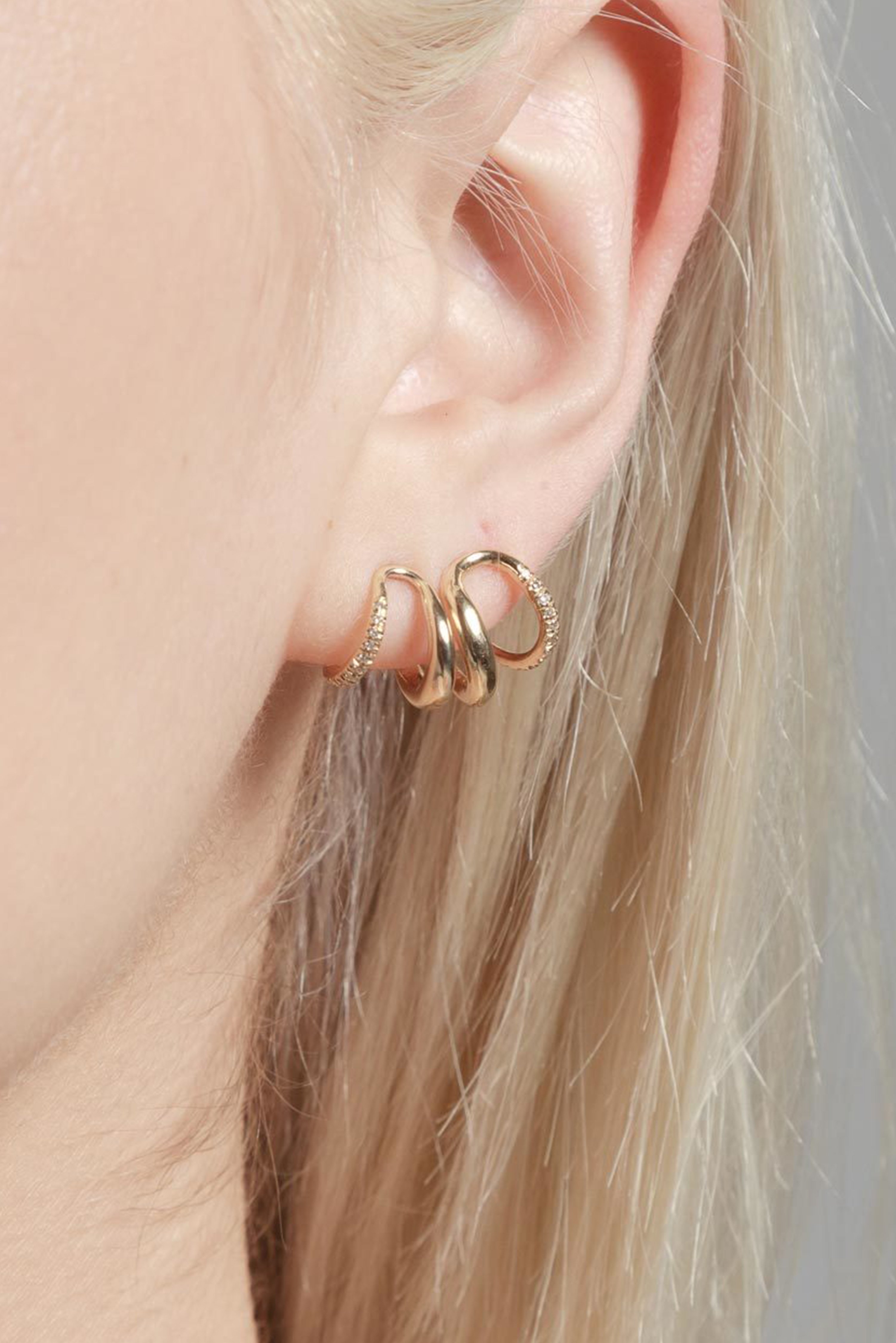 Gabriela Artigas Twin Tusk Pave Earrings - Gold | Garmentory