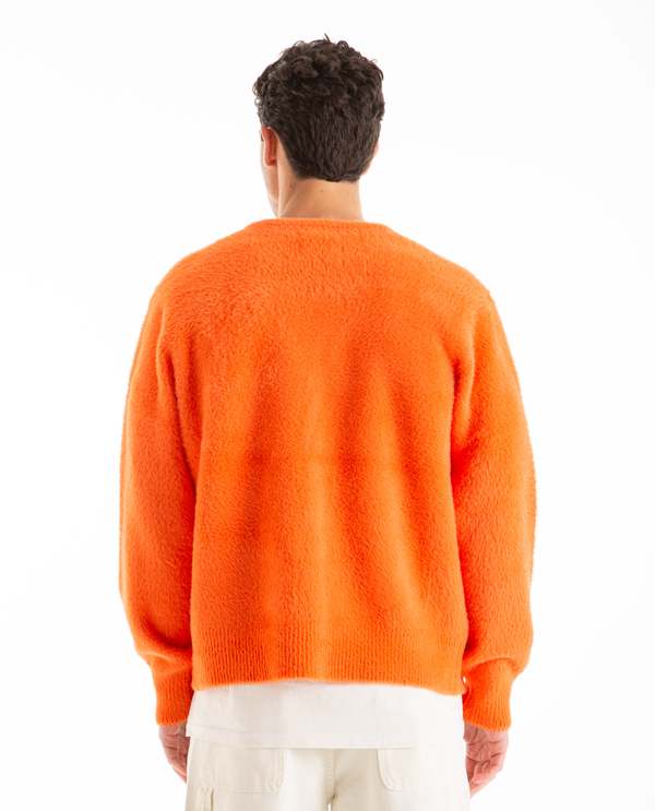 Stussy Shaggy Cardigan - Red Orange | Garmentory