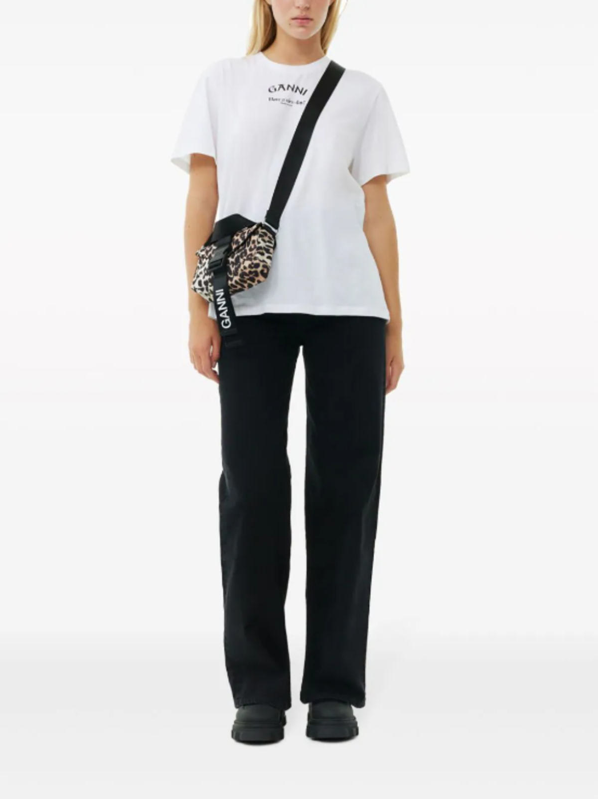 Ganni Recycled Tech Mini Satchel - Leopard | Garmentory