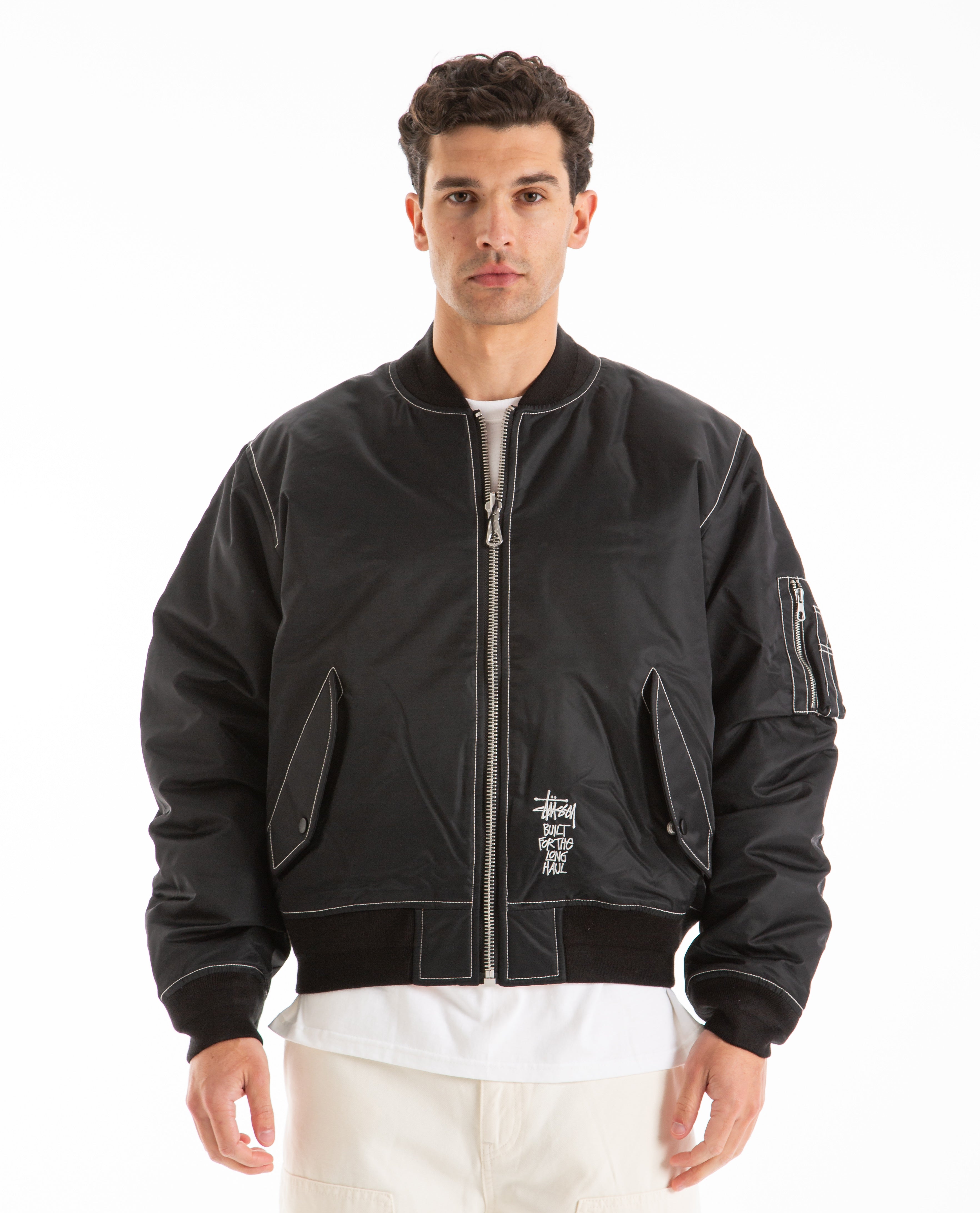 Built Bomber Jacket in Olive