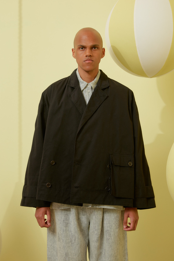 HENRIK VIBSKOV 綿ナイロン ジャケット黒 Henrik Vibskov NOTICE JACKET - BLACK | Garmentory