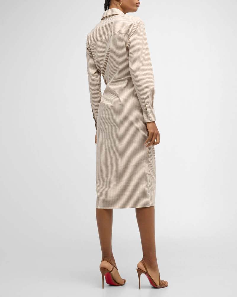 Veronica Beard Wright Dress - Acorn/White