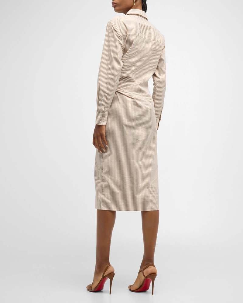 Veronica Beard Wright Dress - Acorn/White