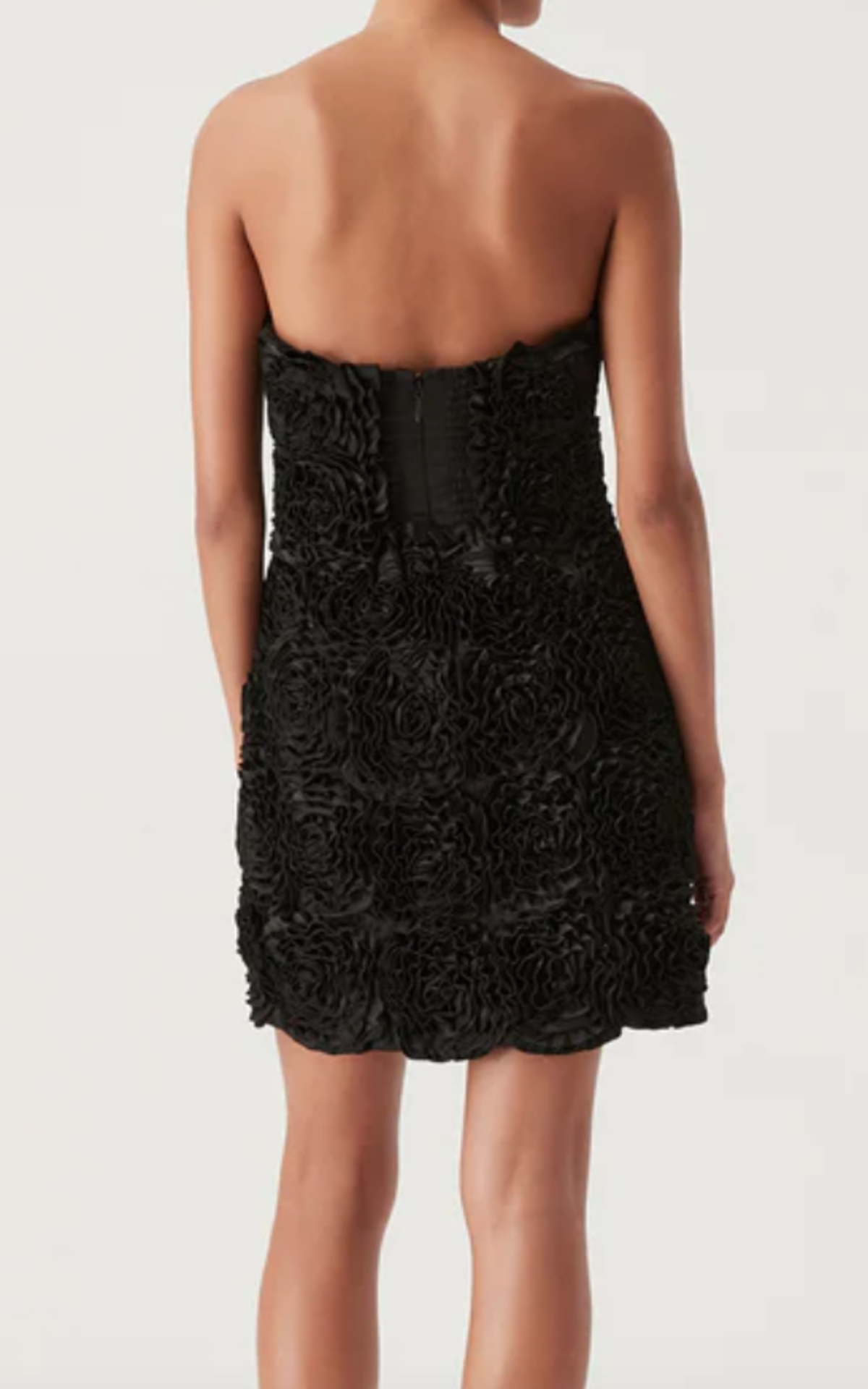 Gazer Rosette Mini Dress Black | Garmentory Gazer Rosette Mini Dress Black | Garmentory