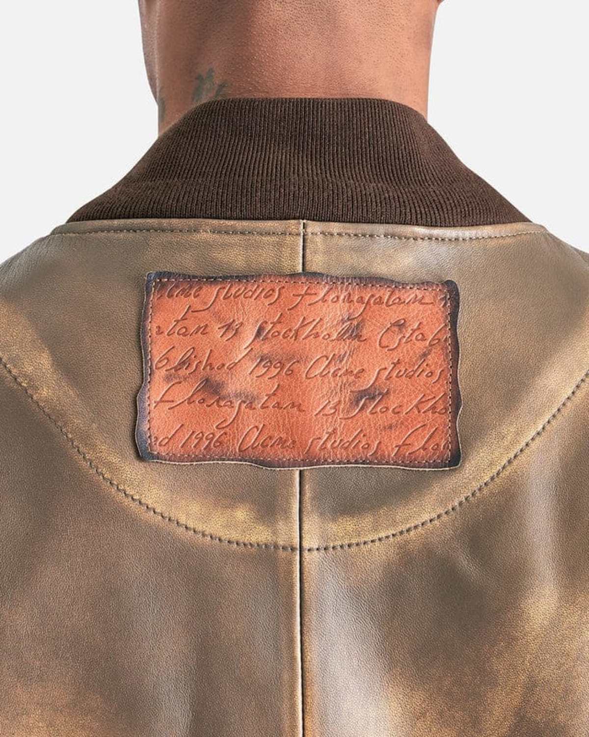 ジャケット・アウター acne studios leather bomber jacket brown Leather bomber jacket in brown - Acne Studios | Mytheresa