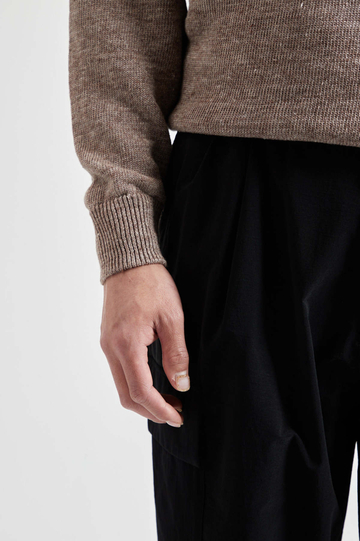 Batoner Washed High Count Linen Crew Neck - Brown | Garmentory