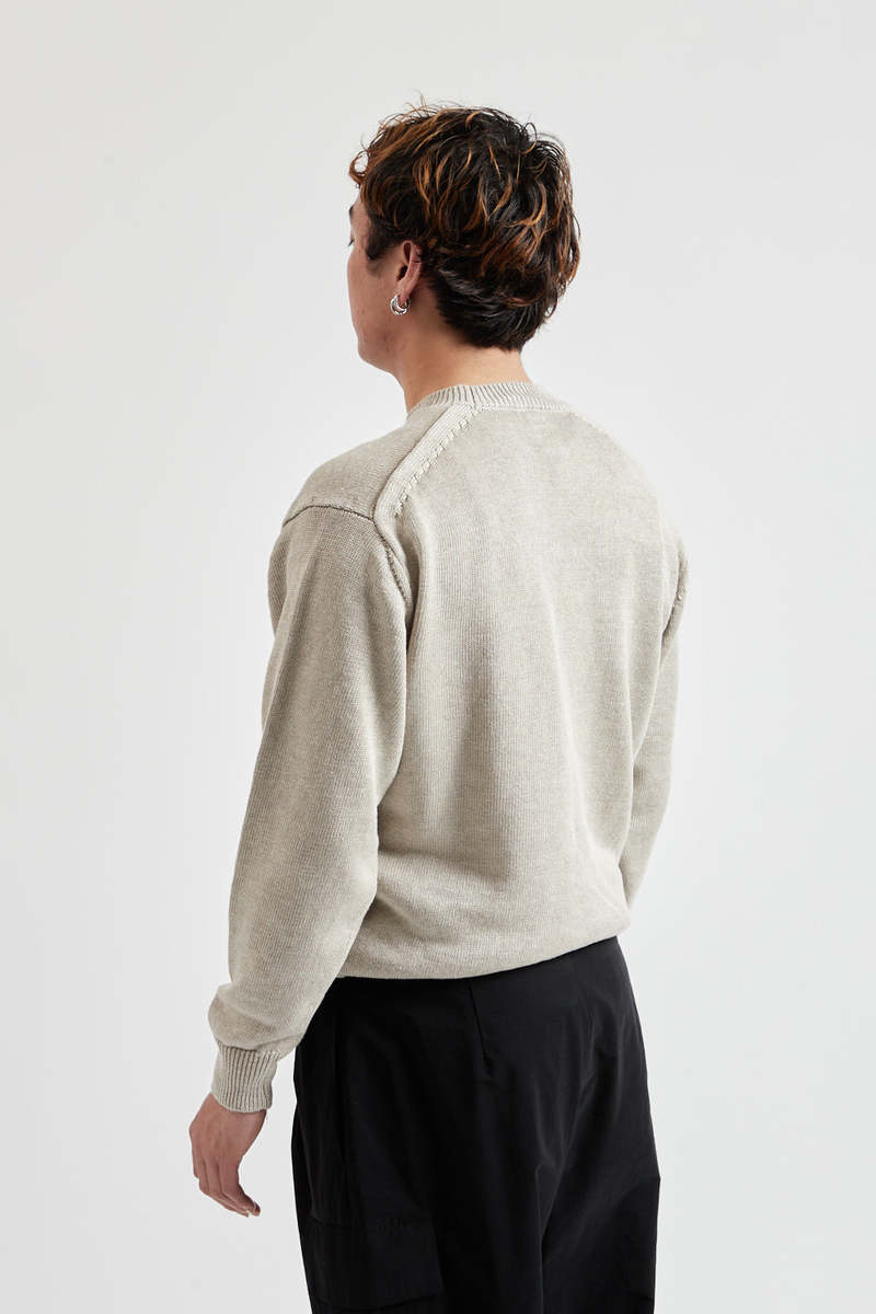 Batoner Washed High Count Linen Crew Neck - Natural | Garmentory