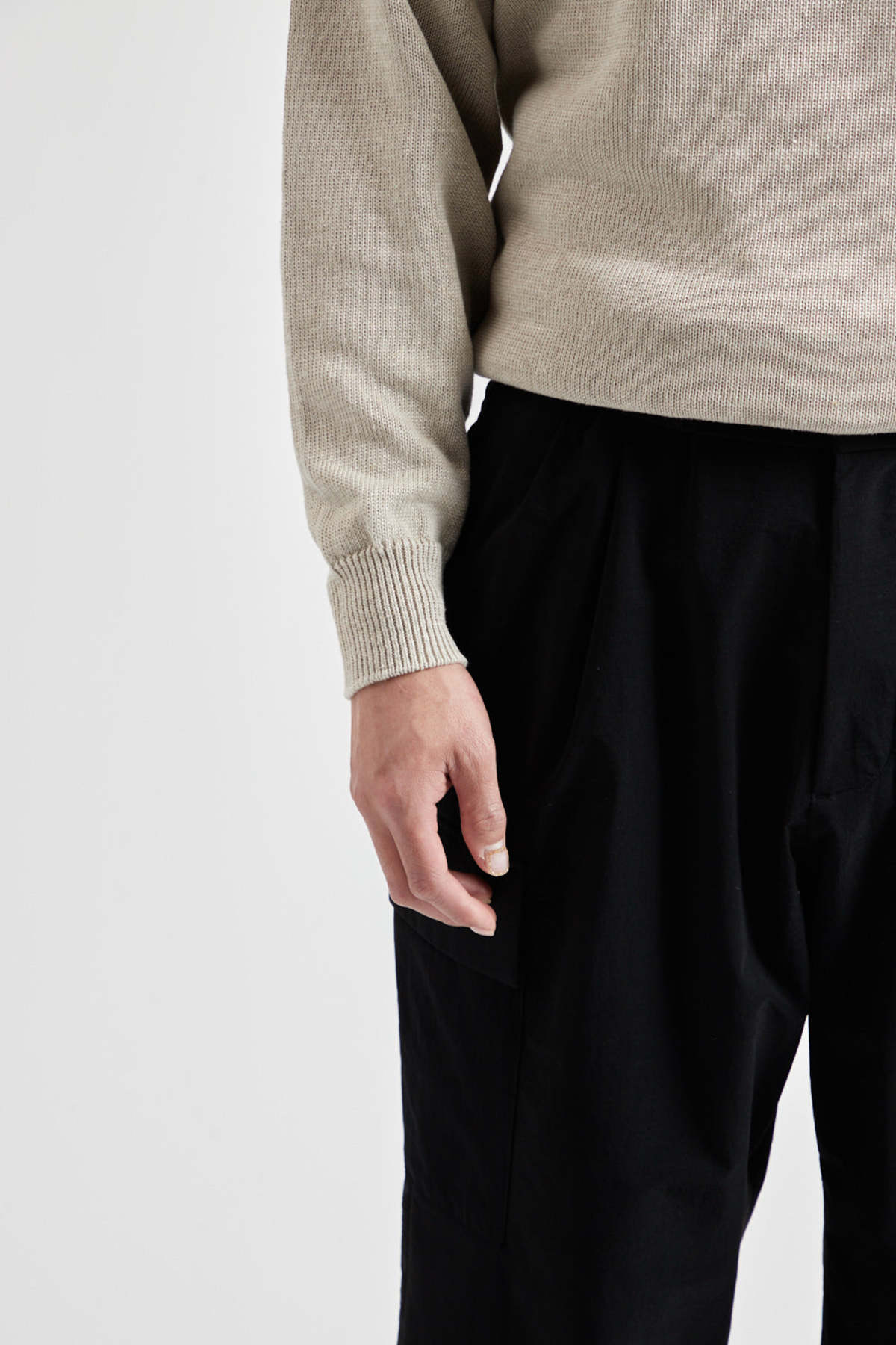 Batoner Washed High Count Linen Crew Neck - Natural | Garmentory
