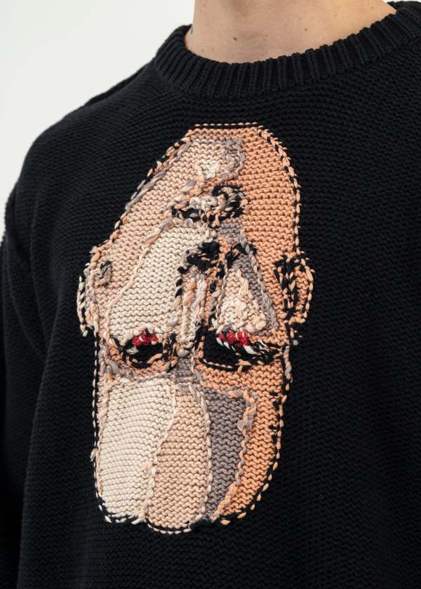 Doublet Hand-knitting Jacquard Sweater - Black | Garmentory