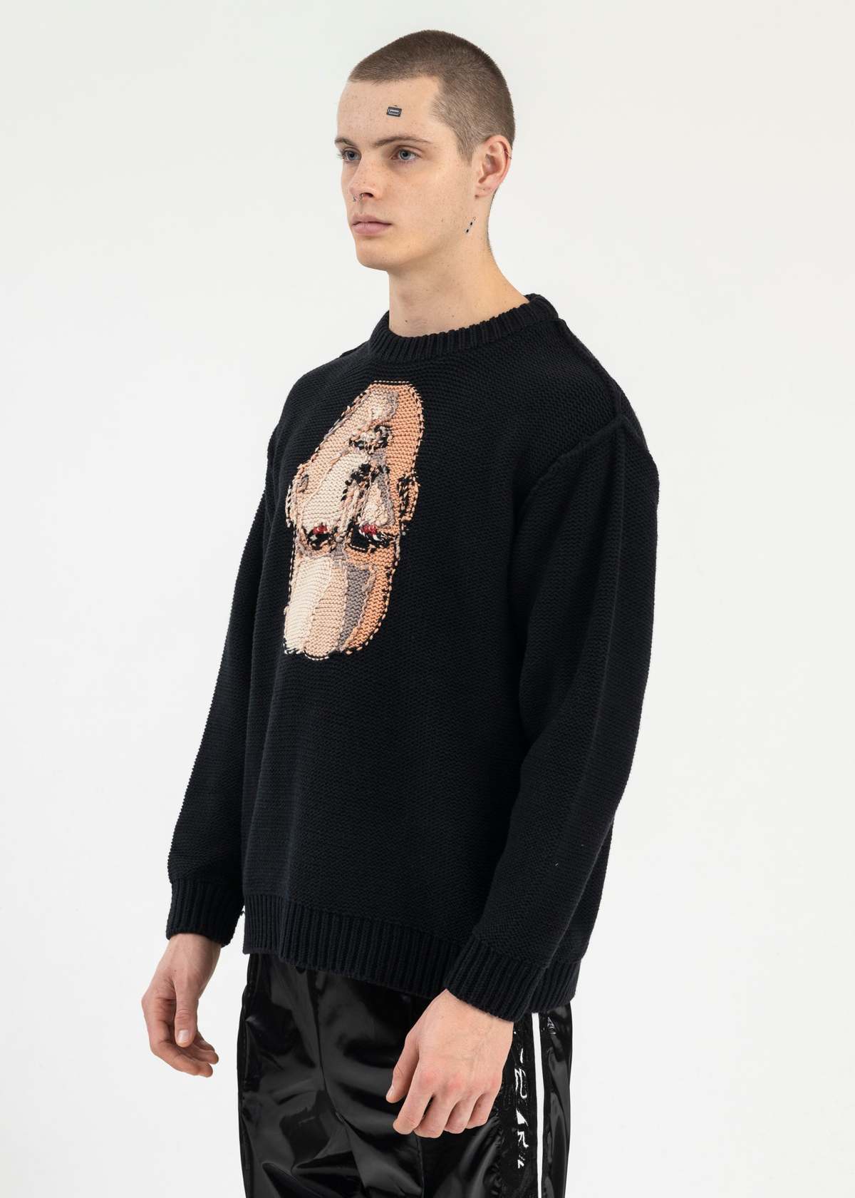 Doublet Hand-knitting Jacquard Sweater - Black | Garmentory