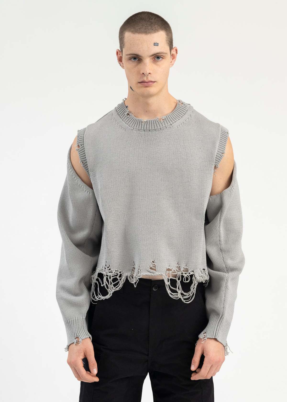 Doublet 2way Sleeve Sweater - Grey | Garmentory