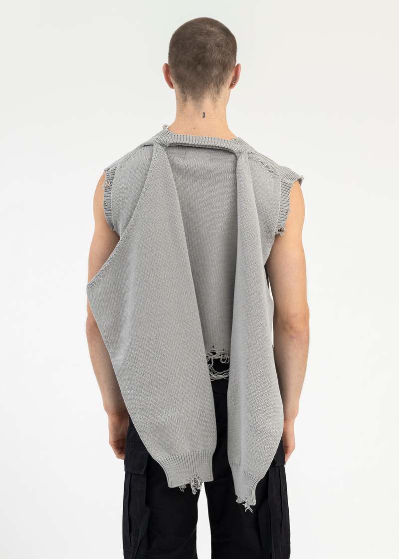 トップス doublet 2WAY SLEEVE SWEATER Doublet 2way Sleeve Sweater - Grey | Garmentory