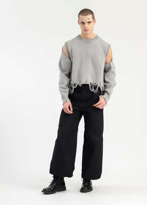 Doublet 2way Sleeve Sweater - Grey | Garmentory