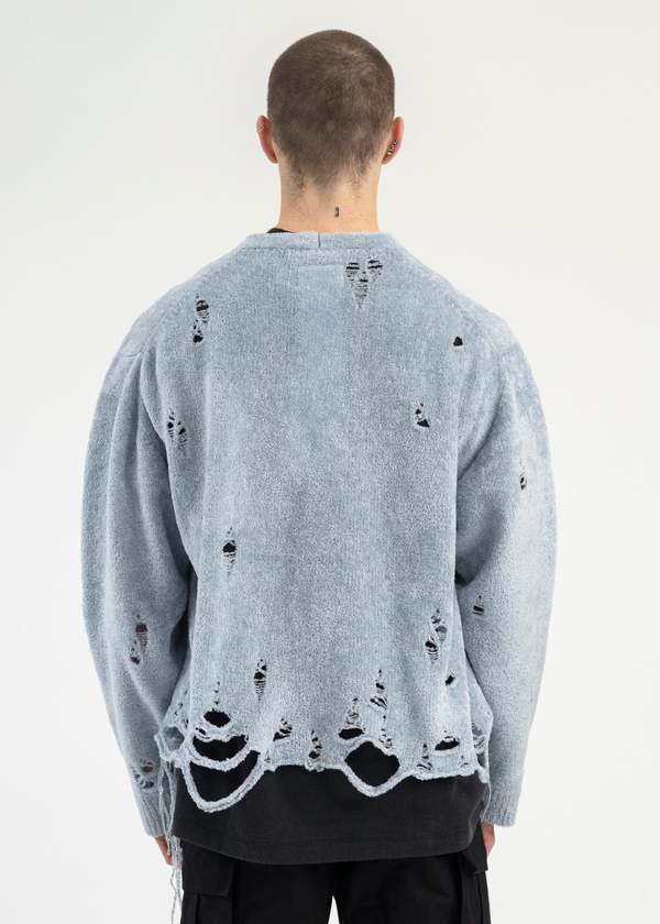 レアアイテム doublet SILK VELOUR CARDIGAN Doublet Silk Velour Short - Light Blue | Garmentory