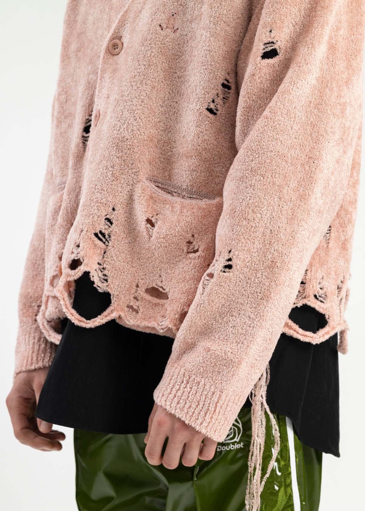 Doublet Silk Velour Short Cardigan - Pink | Garmentory