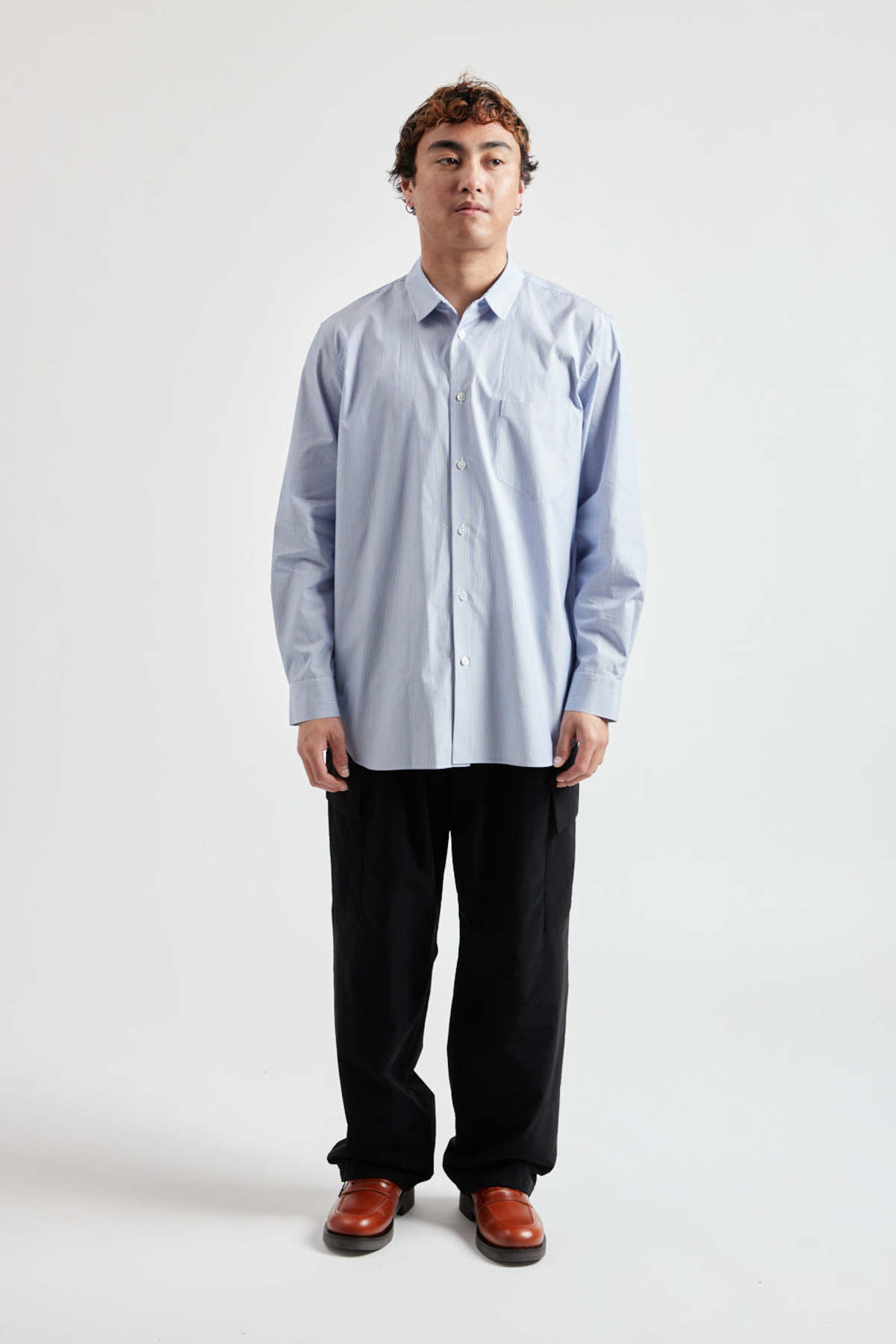 Aton Giza Stripe Standard Shirts - Stripe | Garmentory