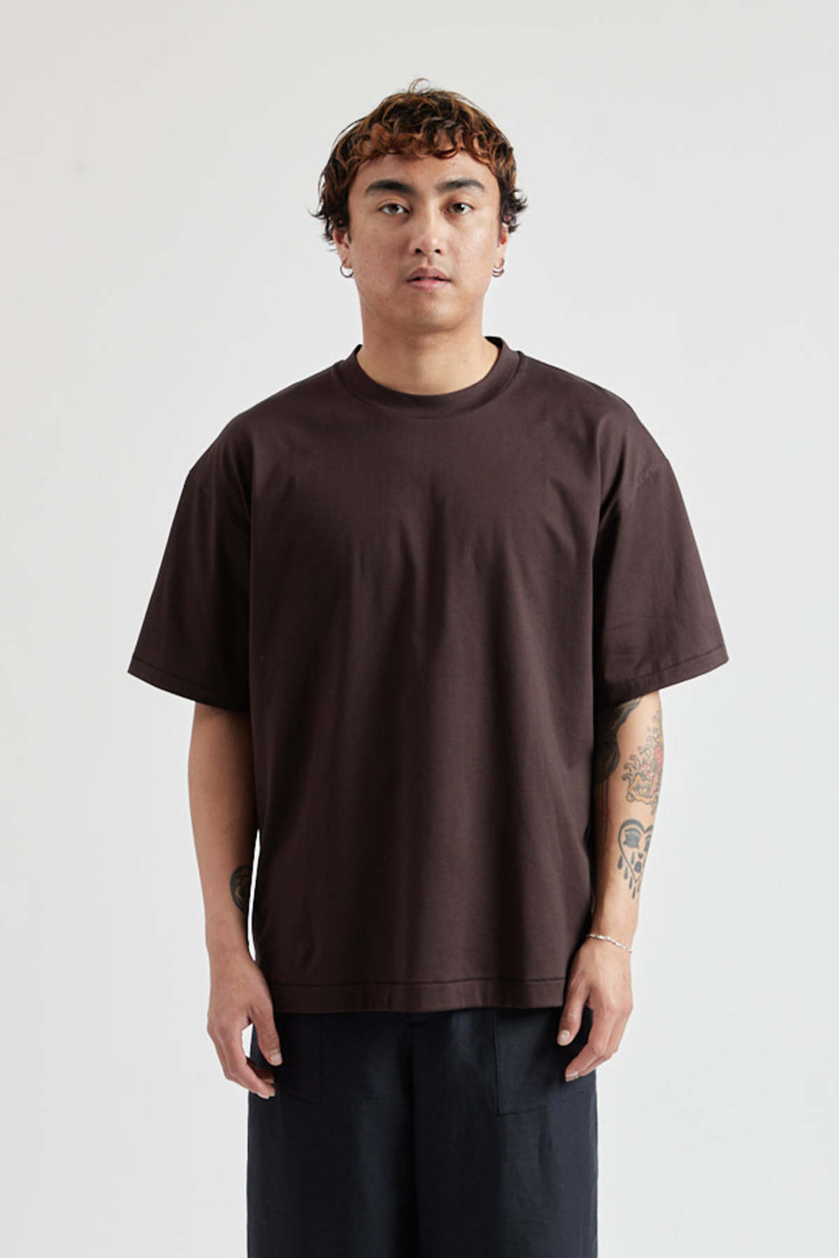 Aton Suvin60/2 Oversized T-Shirt - Burgundy | Garmentory