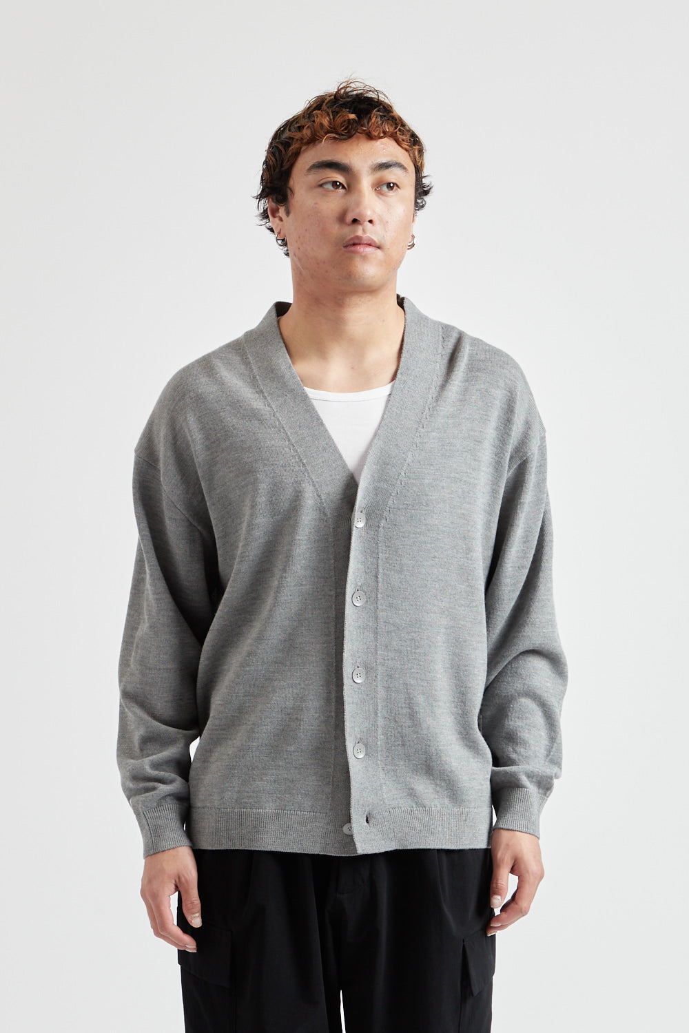 トップス Wool Washi Oversized Cardigan 06 Aton Wool Washi Oversized Cardigan - Gray | Garmentory