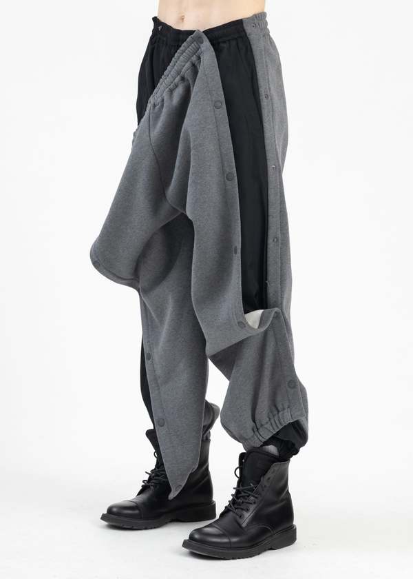 パンツ Y/Project SNAP OFF DENIM TRACK PANTS Y/project Nylon Snap Off Denim Track Pants - Dark Grey Melange