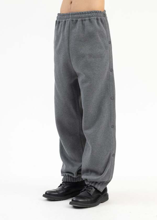 Y/project Nylon Snap Off Denim Track Pants - Dark Grey Melange