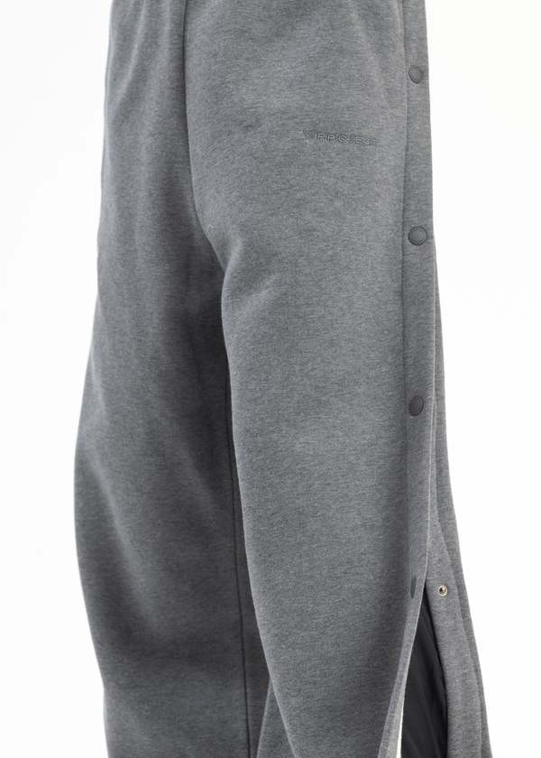 Y/project Nylon Snap Off Denim Track Pants - Dark Grey Melange