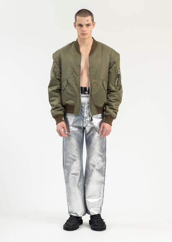 Doublet Robot Shoulder Bomber Jacket - Khaki | Garmentory
