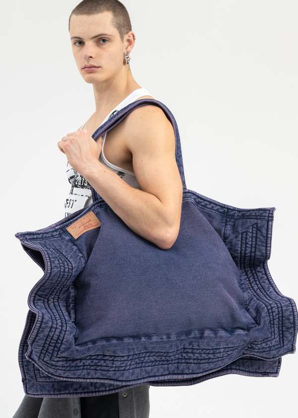 Y/project Maxi Wire Cabas Bag - Purple Navy | Garmentory