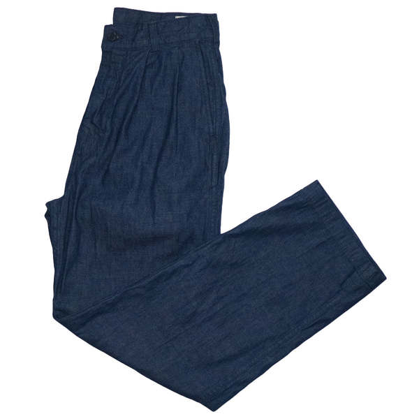 orSlow Two Tuck Wide Trousers in Khaki main image 1