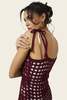 Find Me Now Cuore Crochet Midi Dress - Merlot - Thumbnail 4