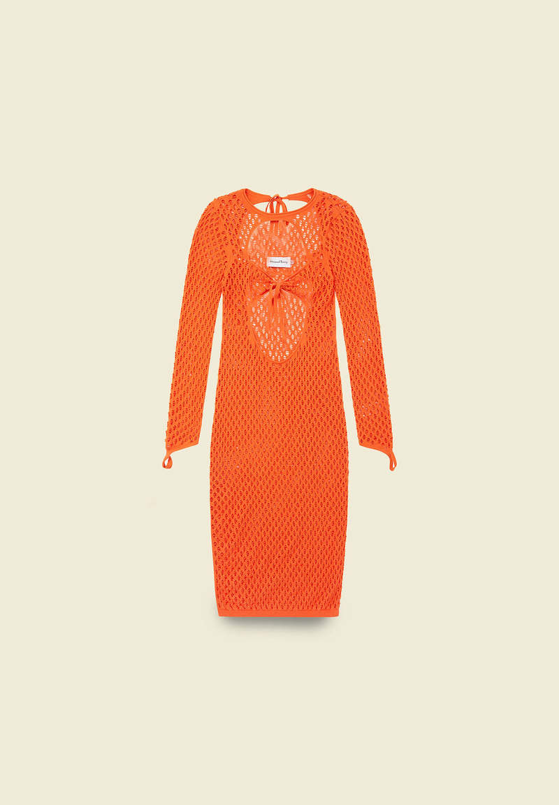 house of sunny orange dress House of Sunny Hockney Dress (Papaya/Orange)