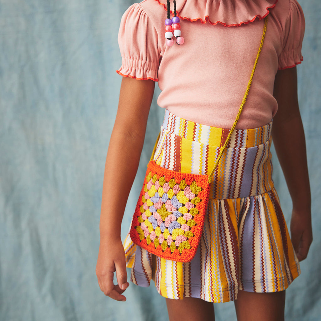 Kids Misha & Puff Child Crochet Big Square Shoulder Bag