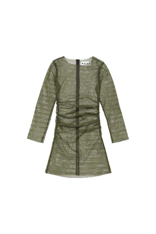 Wray Longsleeve Mesh Dress - Green | Garmentory
