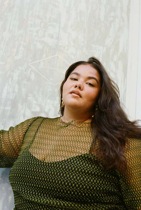 Wray Longsleeve Mesh Dress - Green | Garmentory Wray Longsleeve Mesh Dress - Green | Garmentory