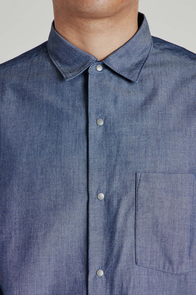 Nanamica Regular Collar Chambray Shirt - Indigo | Garmentory 