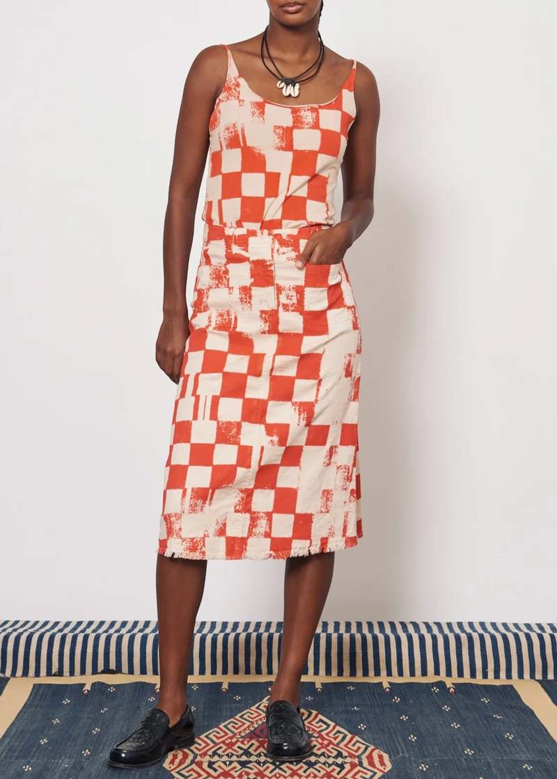Raquel Allegra Dakar Tank - Tomato