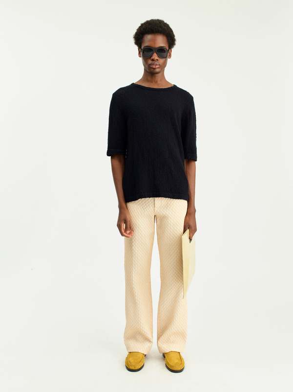 Séfr Tolomo Slubby Cotton Tee - Black | Garmentory
