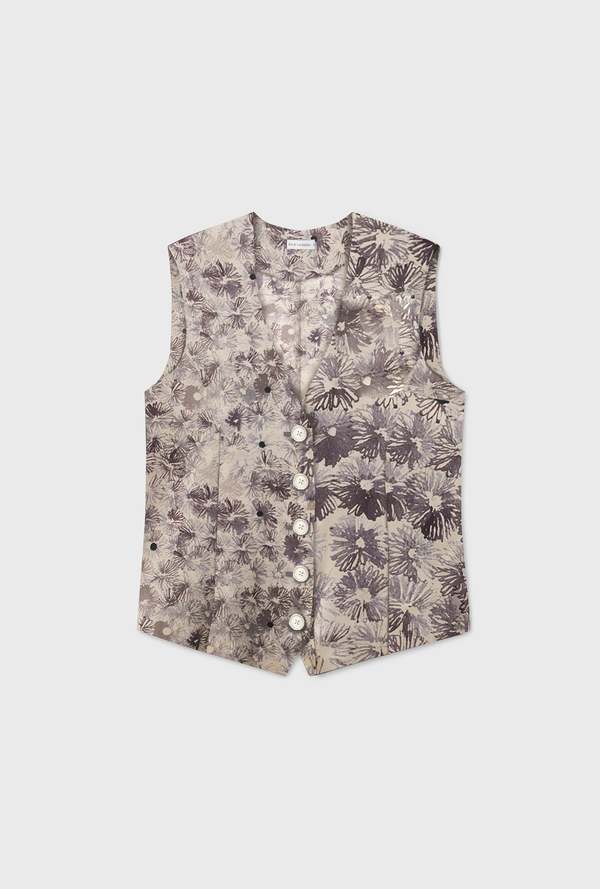 Silk Laundry Twill Vest - Aster Floral