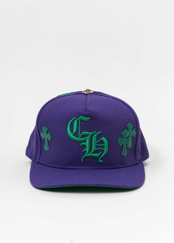 chrome hearts 5 Panel Cap - Purple/Green Patches | Garmentory