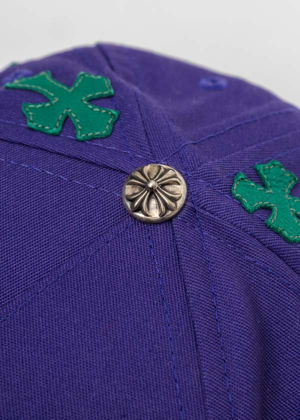 chrome hearts 5 Panel Cap - Purple/Green Patches | Garmentory