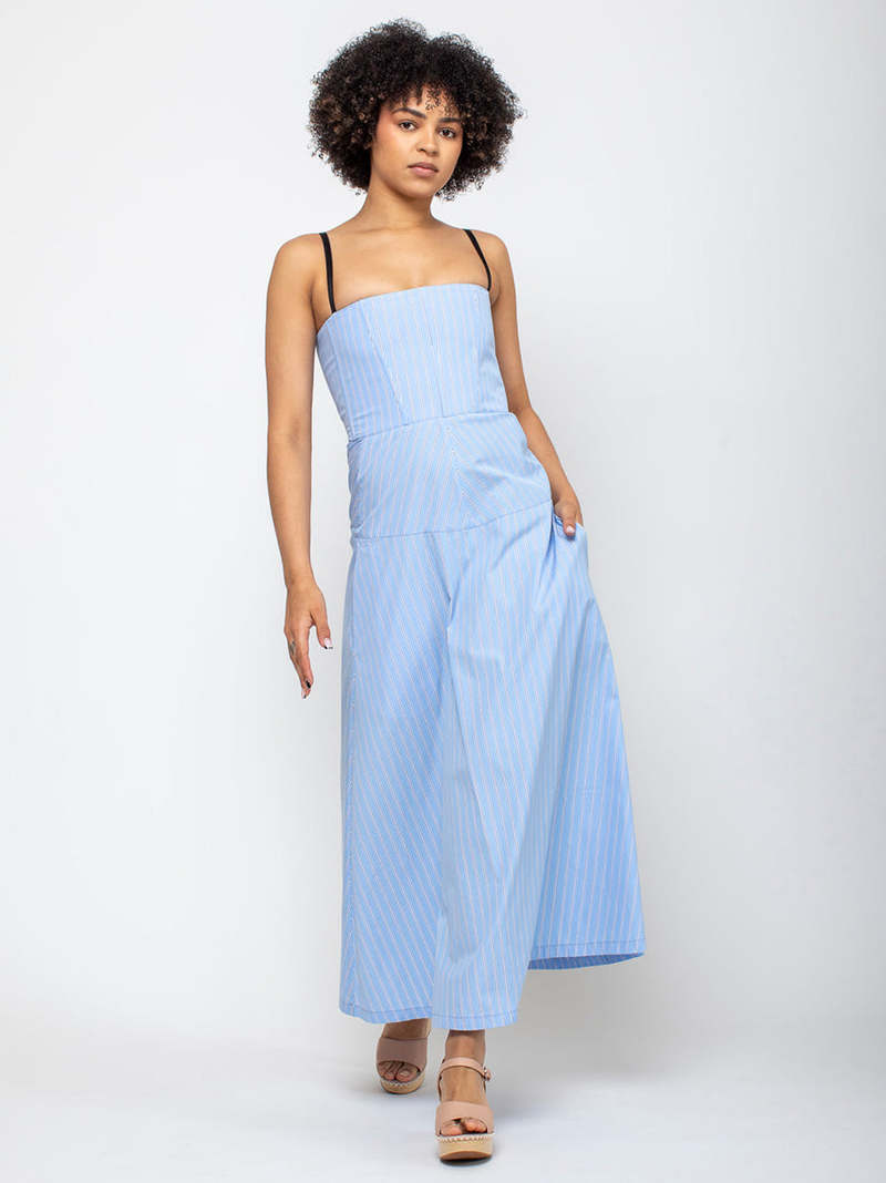 Tela Bahamas Dress - Blue Stripes | Garmentory