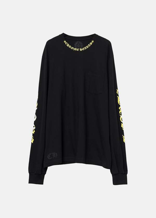 chrome hearts Neck Script LongSleeves - Black/Neon | Garmentory