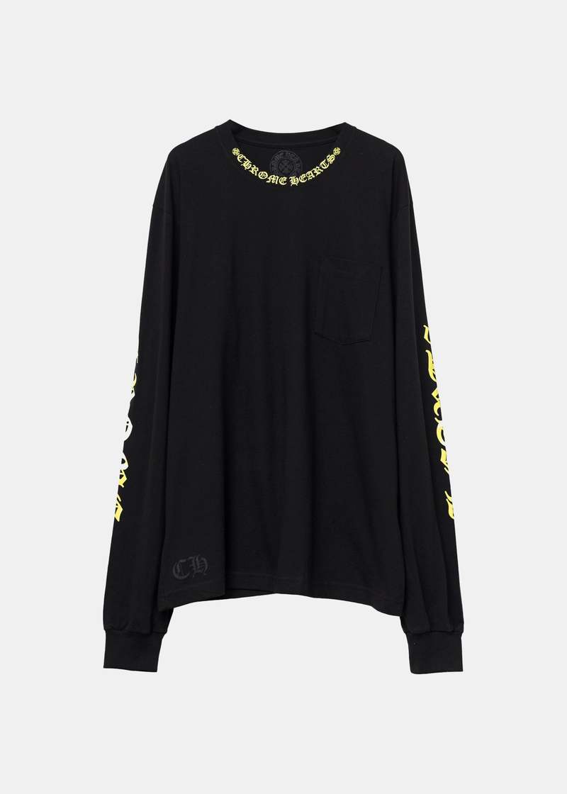 chrome hearts Neck Script LongSleeves - Black/Neon | Garmentory